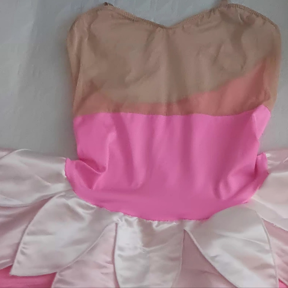 Pink and Cream Strapless Dress